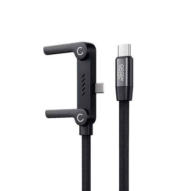 Green Lyca Καλώδιο USB-C 240 W 1,2 m με Αναδιπλούμενη Βάση Κινητού και Μεταφορά Δεδομένων GL70523