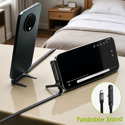 Green Lyca Καλώδιο USB-C 240 W 1,2 m με Αναδιπλούμενη Βάση Κινητού και Μεταφορά Δεδομένων GL70523