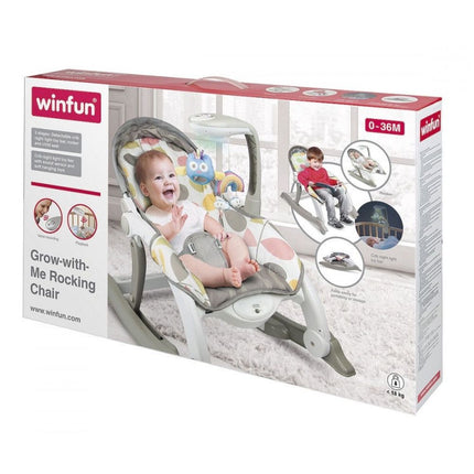 WinFun Grow-with-Me Κουνιστή Καρέκλα 2 σε 1 με Δόνηση, Παιχνίδια και Μετατροπή σε Σταθερό Κάθισμα 0+ Μηνών