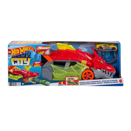 Hot Wheels Νταλίκα Δράκος με Εκτοξευτή & Αυτοκινητάκι GTK42 3+ Ετών
