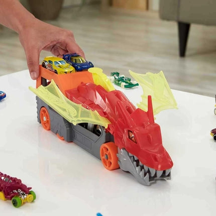Hot Wheels Νταλίκα Δράκος με Εκτοξευτή & Αυτοκινητάκι GTK42 3+ Ετών