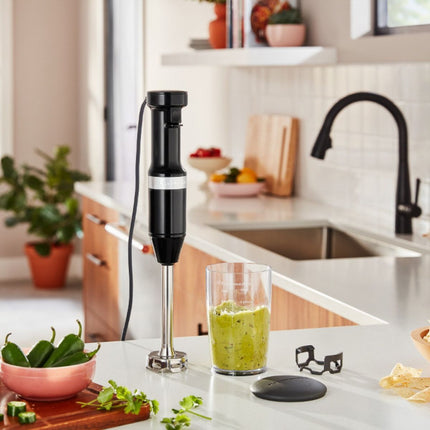 KitchenAid Classic Ραβδομπλέντερ 180W με Μεταβλητή Ταχύτητα, Προστατευτικό Σκευών και Κανάτα Ανάμειξης 700ml 5KHBV53BOB Onyx Black
