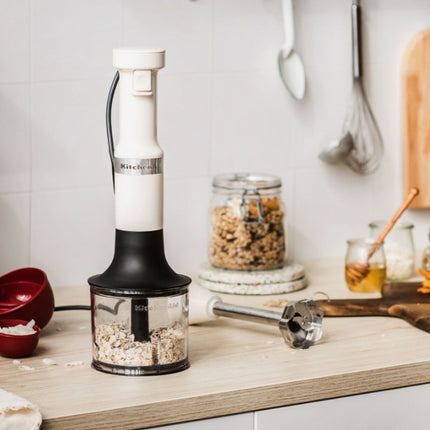 KitchenAid Ραβδομπλέντερ 180W με Αξεσουάρ, Μεταβλητή Ταχύτητα και Κανάτα 1L 5KHBV83BAC Almond Cream