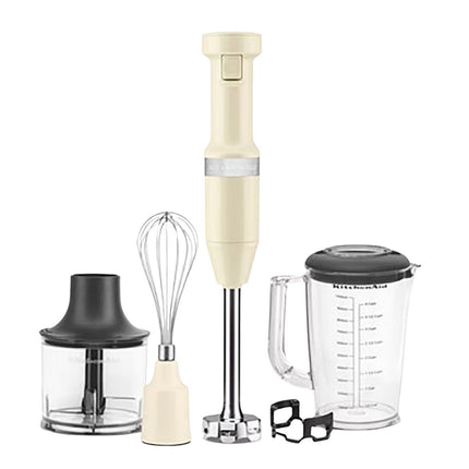 KitchenAid Ραβδομπλέντερ 180W με Αξεσουάρ, Μεταβλητή Ταχύτητα και Κανάτα 1L 5KHBV83BAC Almond Cream