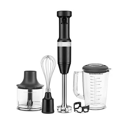 KitchenAid Ραβδομπλέντερ 180W με Αξεσουάρ, Μεταβλητή Ταχύτητα και Κόφτη Matte Black 5KHBV83BBM