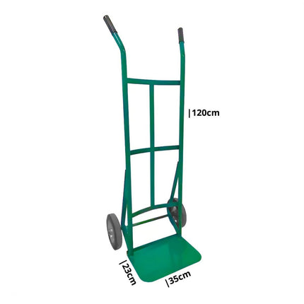 Ανθεκτικό Καρότσι Μεταφοράς 150kg με Στερεά Ελαστικά Πράσινο