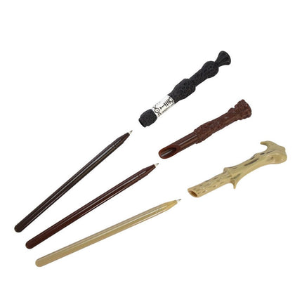Harry Potter Triple Wand Σετ Στυλό σε Σχήμα Ραβδιών με Έμβλημα Hogwarts 3+ Ετών