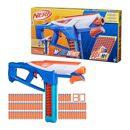 Hasbro Nerf N-Series Infinite Εκτοξευτής με Περιστρεφόμενη Ταινία και 80 Βελάκια N1 F8631 8+ Ετών