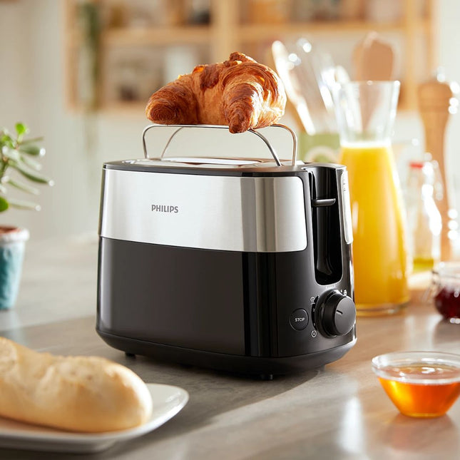 PHILIPS Daily Collection Φρυγανιέρα 900W, , 2 Φέτες, Μεγάλη Υποδοχή, 8 Ρυθμίσεις & Σχάρα για Φραντζολάκια