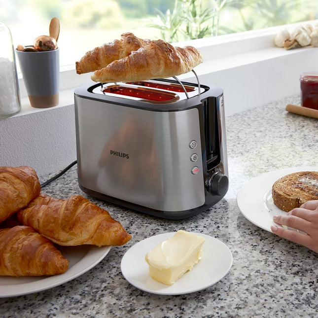 PHILIPS Viva Collection Φρυγανιέρα 950W Μεταλλική με Ευρύχωρες Υποδοχές & 8 Ρυθμίσεις για Απόλυτα Προσωποποιημένο Φρυγάνισμα HD2650/90