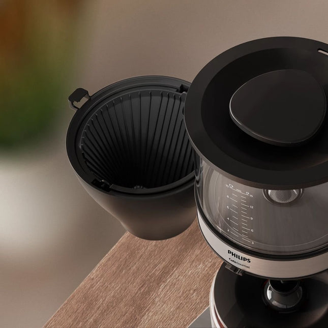 PHILIPS Café Gourmet Καφετιέρα Φίλτρου 1800W με Χωρητικότητα 1.25L, Boil & Brew, Aroma Twister & Αυτόματη Απενεργοποίηση Μαύρο HD5416/60