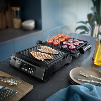 PHILIPS Τοστιέρα Γκριλιέρα 2200W με Ψηφιακό Έλεγχο & Αποσπώμενες Πλάκες 180° HD6307/70