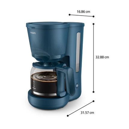PHILIPS 3000 Series Καφετιέρα Φίλτρου 1080W BL με Κανάτα 1.25L, Λειτουργία Keep Warm & Τεχνολογία Drip Stop HD7411/70