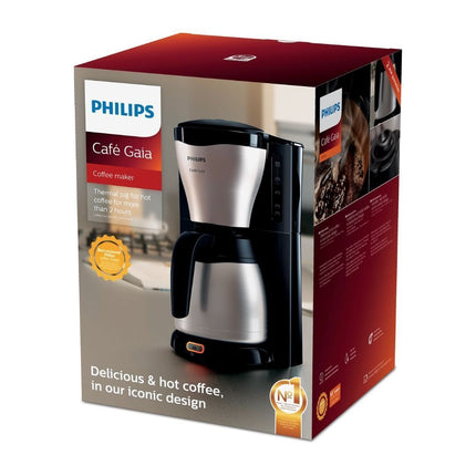 PHILIPS Café Gaia Καφετιέρα Φίλτρου 1000W με Χωρητικότητα 1.3L, Κανάτα-Θερμός & Αυτόματη Διακοπή Inox HD7546/20