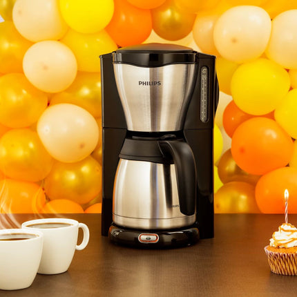 PHILIPS Café Gaia Καφετιέρα Φίλτρου 1000W με Χωρητικότητα 1.3L, Κανάτα-Θερμός & Αυτόματη Διακοπή Inox HD7546/20