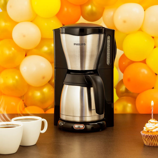 PHILIPS Café Gaia Καφετιέρα Φίλτρου 1000W με Χωρητικότητα 1.3L, Κανάτα-Θερμός & Αυτόματη Διακοπή Inox HD7546/20