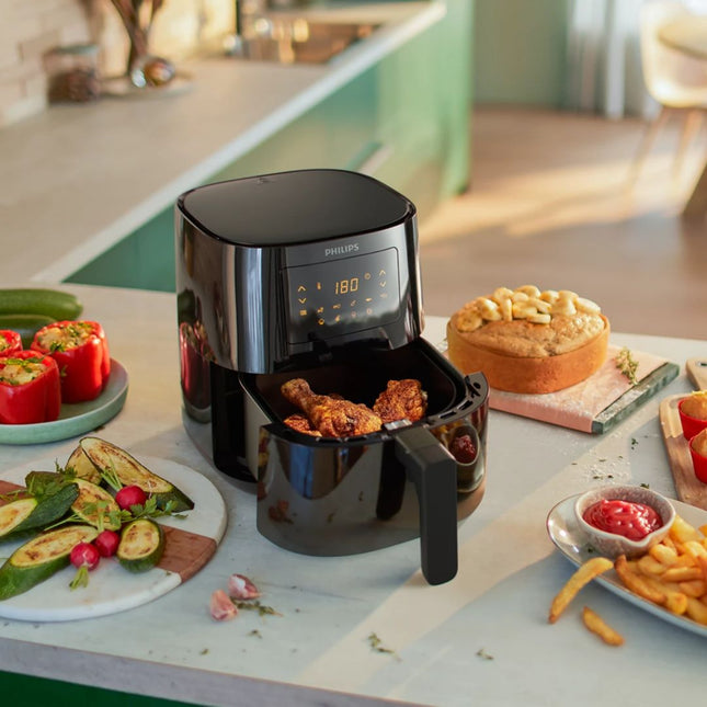 PHILIPS Series 3000 Airfryer Φριτέζα Αέρος 1400W με Χωρητικότητα Κάδου 4.1L, 13 Λειτουργίες Μαγειρέματος, Τεχνολογία Rapid Air & Ψηφιακό Πάνελ HD9252/90