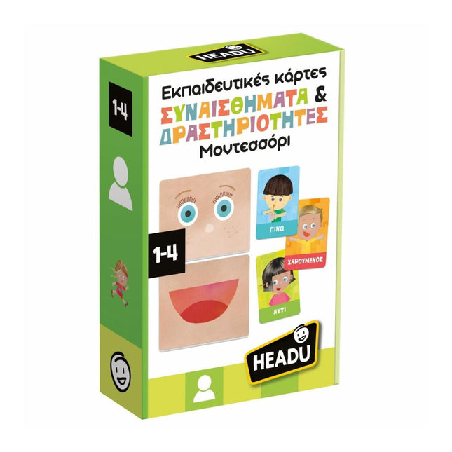 Headu Εκπαιδευτικές Κάρτες Συναισθημάτων & Δραστηριοτήτων Montessori με Κάρτες Ψηλάφισης 1+ Ετών