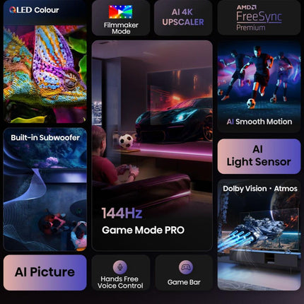 Hisense Τηλεόραση 100” Smart QLED 4K με Dolby Vision IQ, Dolby Atmos & Game Mode PRO 100E7Q