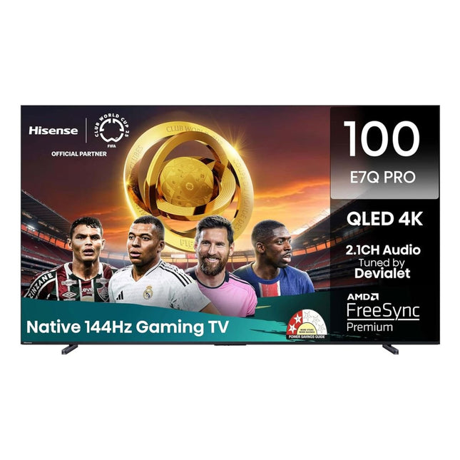 Hisense Τηλεόραση 100” Smart QLED 4K με Dolby Vision IQ, Dolby Atmos & Game Mode PRO 100E7Q