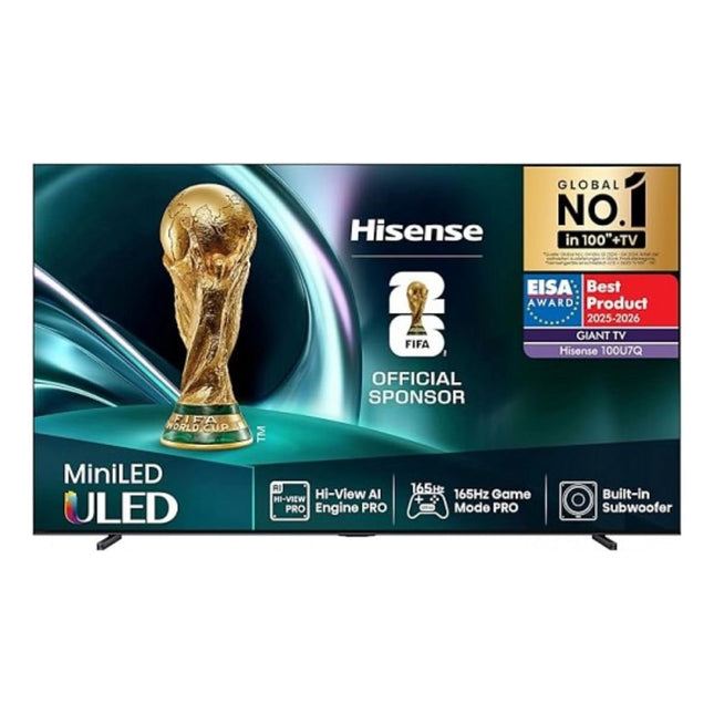 Hisense Τηλεόραση 100” Smart QLED Mini LED 4K με Dolby Vision IQ, Dolby Atmos & Game Mode Ultra 100U7Q