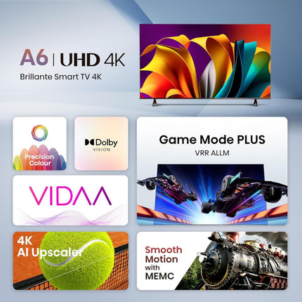 Hisense Τηλεόραση 43” Smart LED 4K με Dolby Vision, VIDAA & Game Plus Mode 43A6N