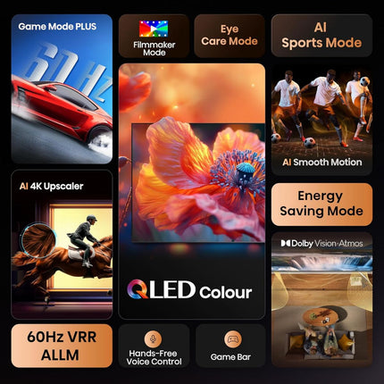 Hisense Τηλεόραση 43” Smart QLED 4K με Dolby Vision, Dolby Atmos & AI Smooth Motion 43E7Q