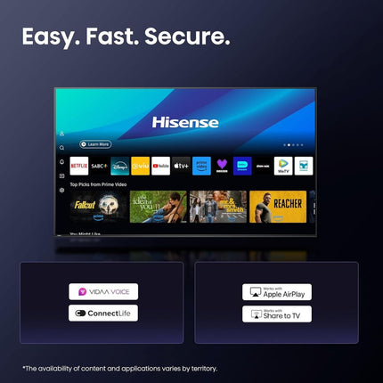 Hisense Τηλεόραση 43” Smart QLED 4K με Dolby Vision, Dolby Atmos & AI Smooth Motion 43E7Q