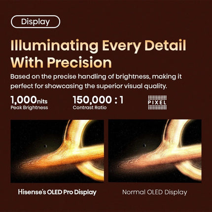 Hisense Τηλεόραση 55” Smart OLED 4K με Dolby Vision IQ, Dolby Atmos & Game Mode PRO 55A85N