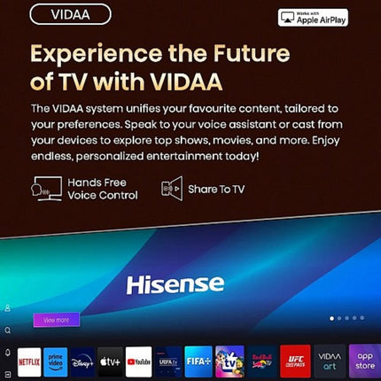 Hisense Τηλεόραση 65” Smart OLED 4K με Dolby Vision IQ, Dolby Atmos & Game Mode PRO 65A85N