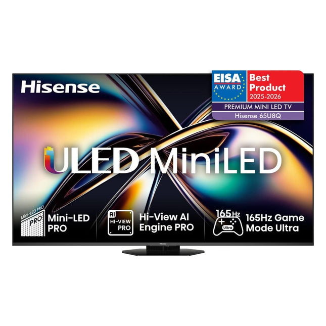 Hisense Τηλεόραση 65” Smart QLED Mini LED 4K με Dolby Vision IQ, Dolby Atmos & Game Mode Ultra 65U8Q