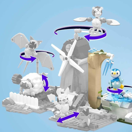 Mega Pokémon Piplup & Sneasel’s Snow Day Σετ Κατασκευής 183 Κομματιών με Κινούμενο Χειμερινό Σκηνικό HKT20 7+ Ετών