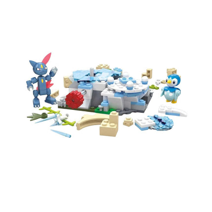 Mega Pokémon Piplup & Sneasel’s Snow Day Σετ Κατασκευής 183 Κομματιών με Κινούμενο Χειμερινό Σκηνικό HKT20 7+ Ετών