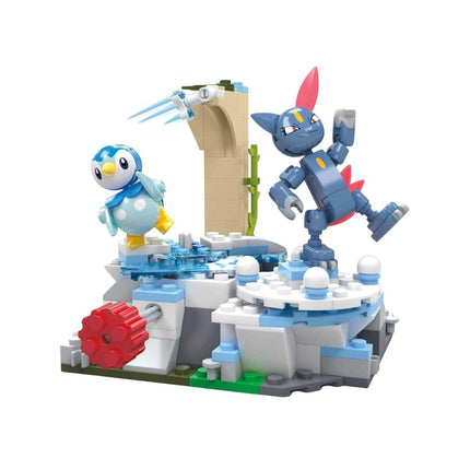 Mega Pokémon Piplup & Sneasel’s Snow Day Σετ Κατασκευής 183 Κομματιών με Κινούμενο Χειμερινό Σκηνικό HKT20 7+ Ετών