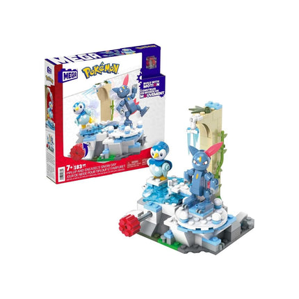 Mega Pokémon Piplup & Sneasel’s Snow Day Σετ Κατασκευής 183 Κομματιών με Κινούμενο Χειμερινό Σκηνικό HKT20 7+ Ετών