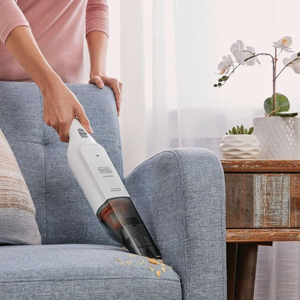 Black & Decker Επαναφορτιζόμενο Σκουπάκι Χειρός 12V με Χωρητικότητα Κάδου 385 ml, Ισχυρή Αναρρόφηση, Αναδιπλούμενα & Ενσωματωμένα Εργαλεία HLVC315B11-QW