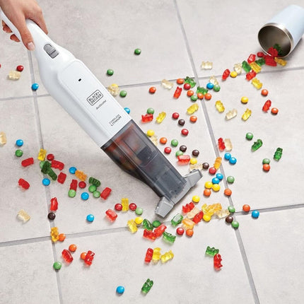 Black & Decker Επαναφορτιζόμενο Σκουπάκι Χειρός 12V με Χωρητικότητα Κάδου 385 ml, Ισχυρή Αναρρόφηση, Αναδιπλούμενα & Ενσωματωμένα Εργαλεία HLVC315B11-QW