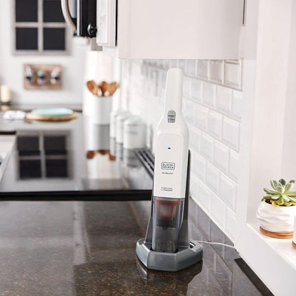 Black & Decker Επαναφορτιζόμενο Σκουπάκι Χειρός 12V με Χωρητικότητα Κάδου 385 ml, Ισχυρή Αναρρόφηση, Αναδιπλούμενα & Ενσωματωμένα Εργαλεία HLVC315B11-QW