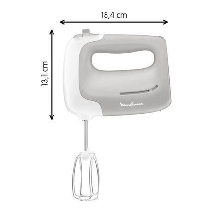 MOULINEX  Prep’Mix Ισχυρό Χειροκίνητο Μίξερ 450W με 5 Ταχύτητες & Turbo για Ελαφριές και Πυκνές Ζύμες HM450B10