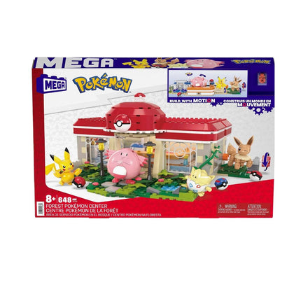 Mega Pokémon Forest Pokémon Center Σετ Κατασκευής 648 Κομματιών με Κινούμενο Κέντρο Pokémon HNT93 8+ Ετών