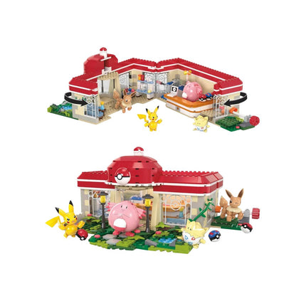 Mega Pokémon Forest Pokémon Center Σετ Κατασκευής 648 Κομματιών με Κινούμενο Κέντρο Pokémon HNT93 8+ Ετών
