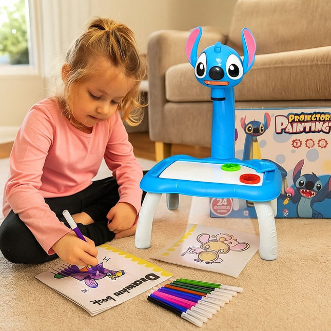 Stitch Προτζέκτορας Ζωγραφικής Εκπαιδευτικό Παιχνίδι για Παιδιά με Χρώματα & Φως