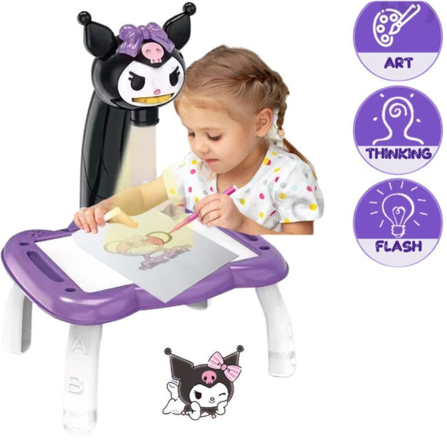 Kuromi Προτζέκτορας Ζωγραφικής Εκπαιδευτικό Παιχνίδι για Παιδιά με Χρώματα & Φως