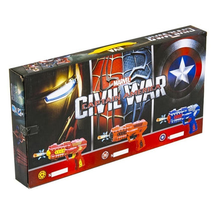 Σετ Marvel Civil War Captain America 2σε1 Πολυλειτουργικό Όπλο με Ασφαλείς Σφαίρες & Φιγούρα Spiderman