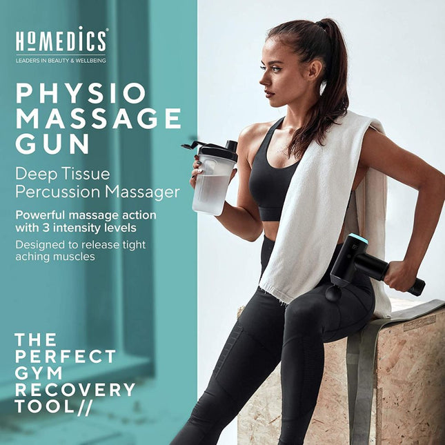 HoMedics Συσκευή Μασάζ Physio για Βαθύ Μυοχαλαρωτικό Μασάζ με Εναλλάξιμες Κεφαλές & Ασύρματη Λειτουργία