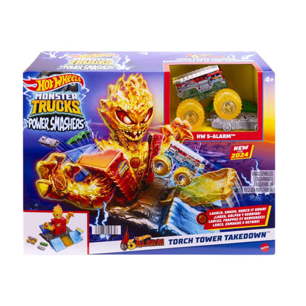 Hot Wheels Monster Trucks Power Smashers Σετ Πίστας Κατεδάφιση Πύργου με Όχημα 5-Alarm Κλίμακας 1:64 HTP39 4+ Ετών