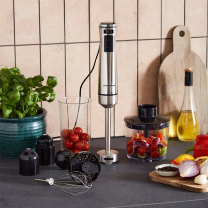 Morphy Richards Σετ Ραβδομπλέντερ 1000W με Κόφτη, Αναδευτήρα και Ρυθμιζόμενη Ταχύτητα HB64114S