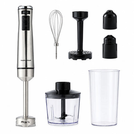 Morphy Richards Σετ Ραβδομπλέντερ 1000W με Κόφτη, Αναδευτήρα και Ρυθμιζόμενη Ταχύτητα HB64114S