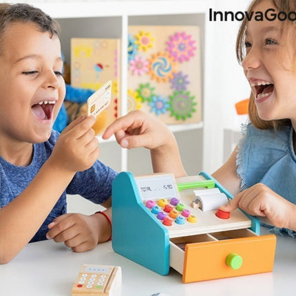 InnovaGoods Ξύλινη Παιδική Ταμειακή Μηχανή 3+ Ετών