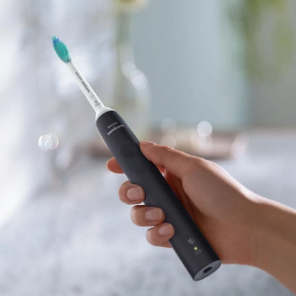 PHILIPS Sonicare 3100 Series 3100 Επαναφορτιζόμενη Ηλεκτρική Οδοντόβουρτσα με Τεχνολογία Sonic, Αισθητήρα Πίεσης για Αποτελεσματική Αφαίρεση Πλάκας Μαύρο HX3671/14
